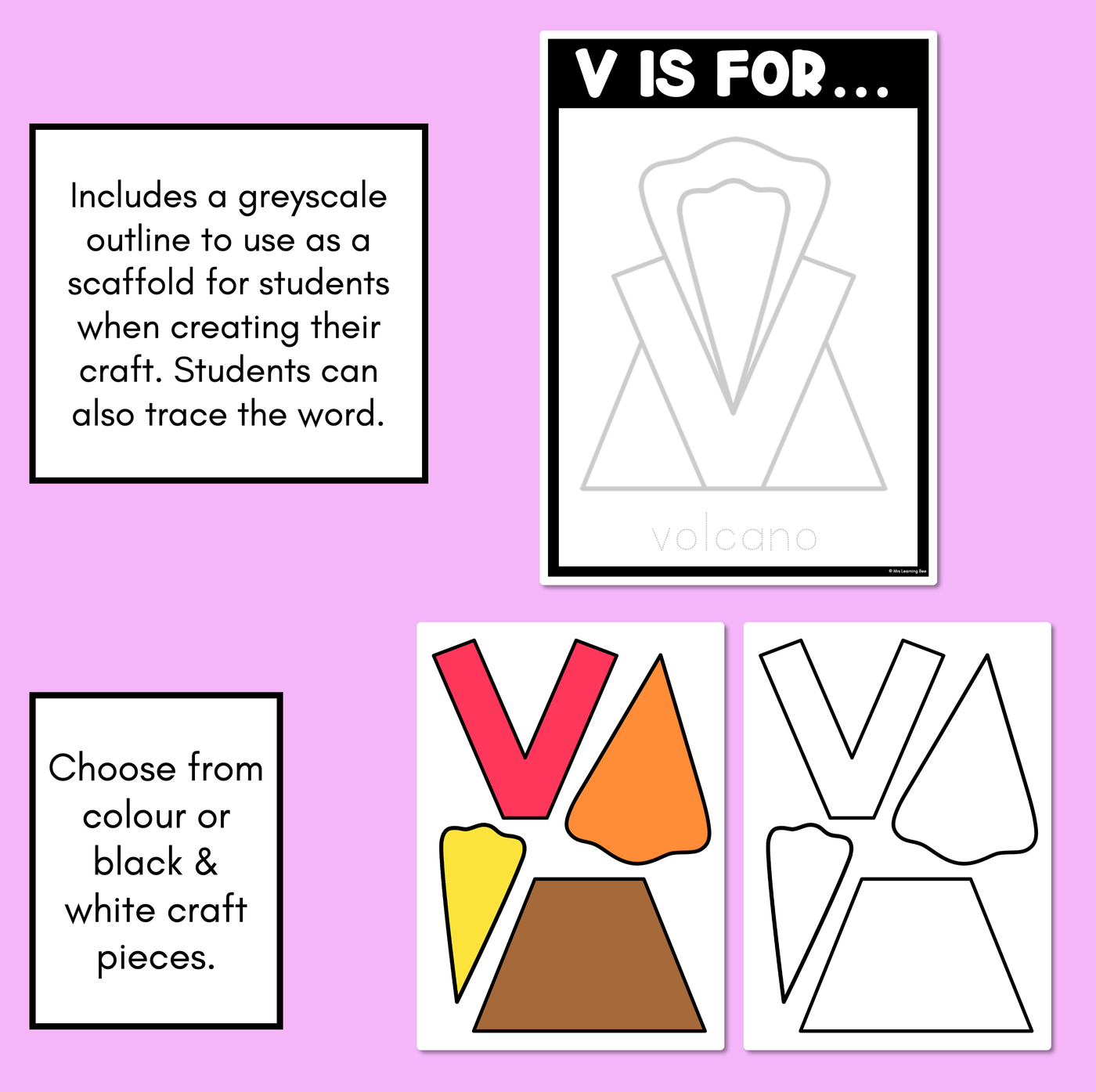 Beginning Sound Crafts - Letter V - V is for Volcano