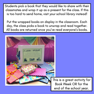 WRAP A STORY BOOK - Book Week or Start/End of Year Classroom Book Activity