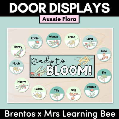 Classroom Door or Window Display - Editable - Aussie Flora - The Brentos Collection