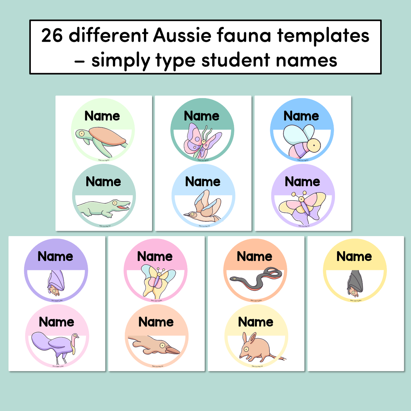 Classroom Door or Window Display - Editable - Aussie Fauna - The Brentos Collection