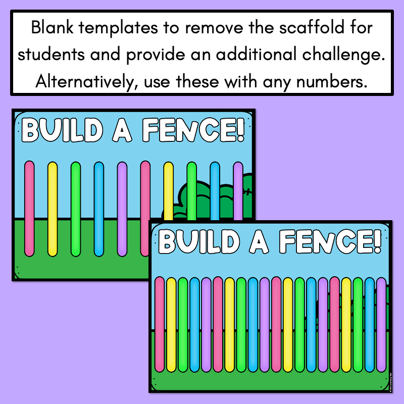 Counting to 10, 20 & Skip Counting - Build A Popsicle Stick Fence - Number Mats