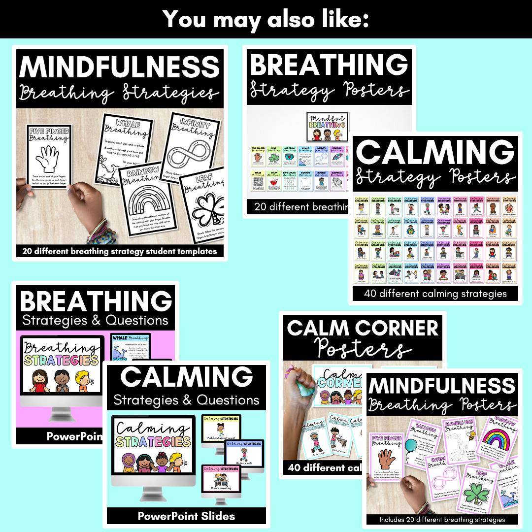 Calming Strategies for Children - Black and White Student Templates