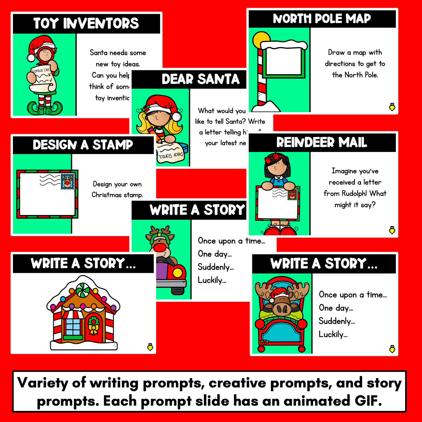 Christmas Activities for Kindergarten, Grade 1 & Grade 2 - Christmas Literacy PowerPoint