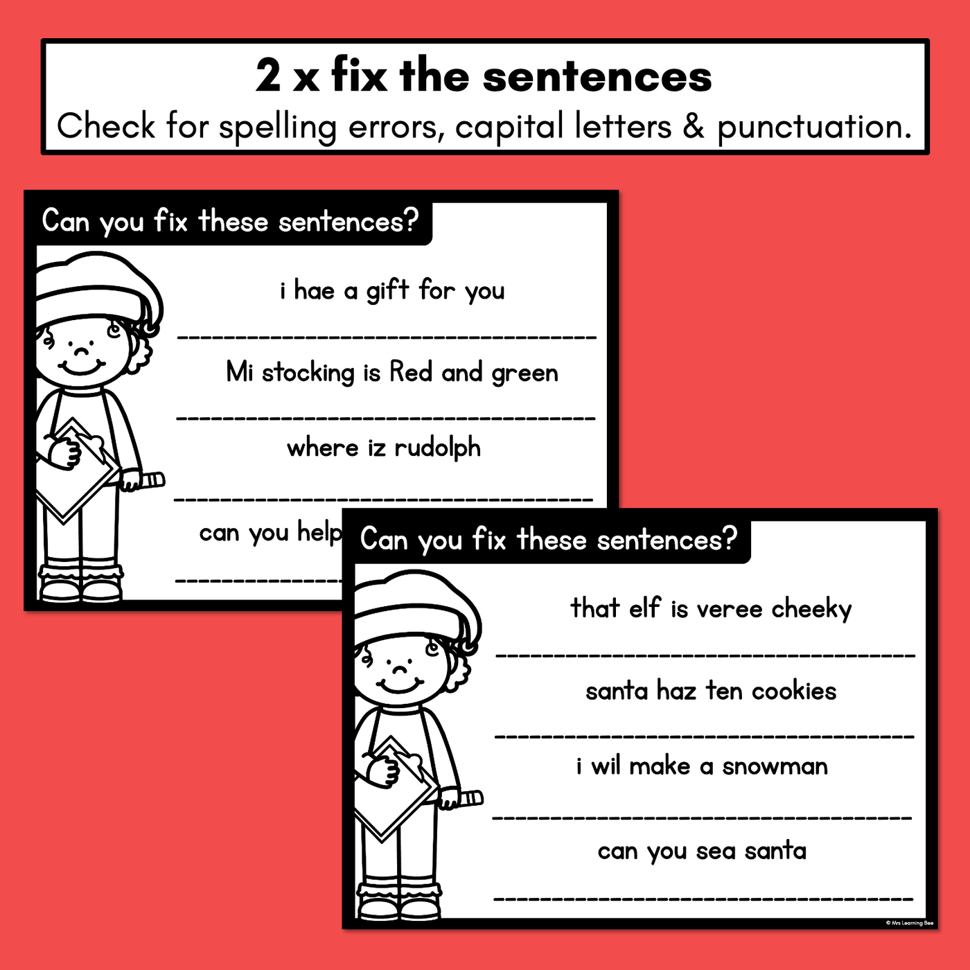 Christmas Writing Activities - Christmas-themed Grammar & Descriptive Writing