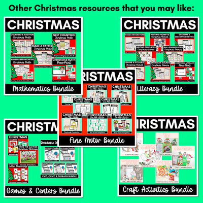 Christmas Activities for Kindergarten, Grade 1 & Grade 2 - Christmas Literacy PowerPoint