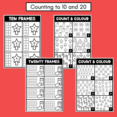 Christmas Math Activities - Counting, Number Facts & Addition to 20