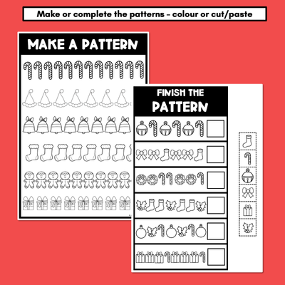 Christmas Math Activities - Christmas Pattern Printables