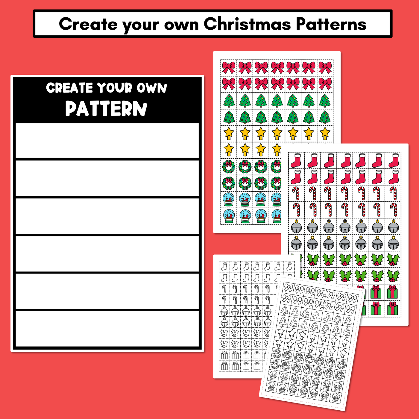 Christmas Math Activities - Christmas Pattern Printables