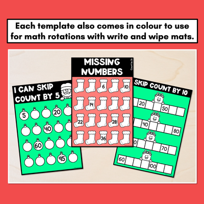 Christmas Math Activities - Skip Counting by 2, 3, 5 and 10