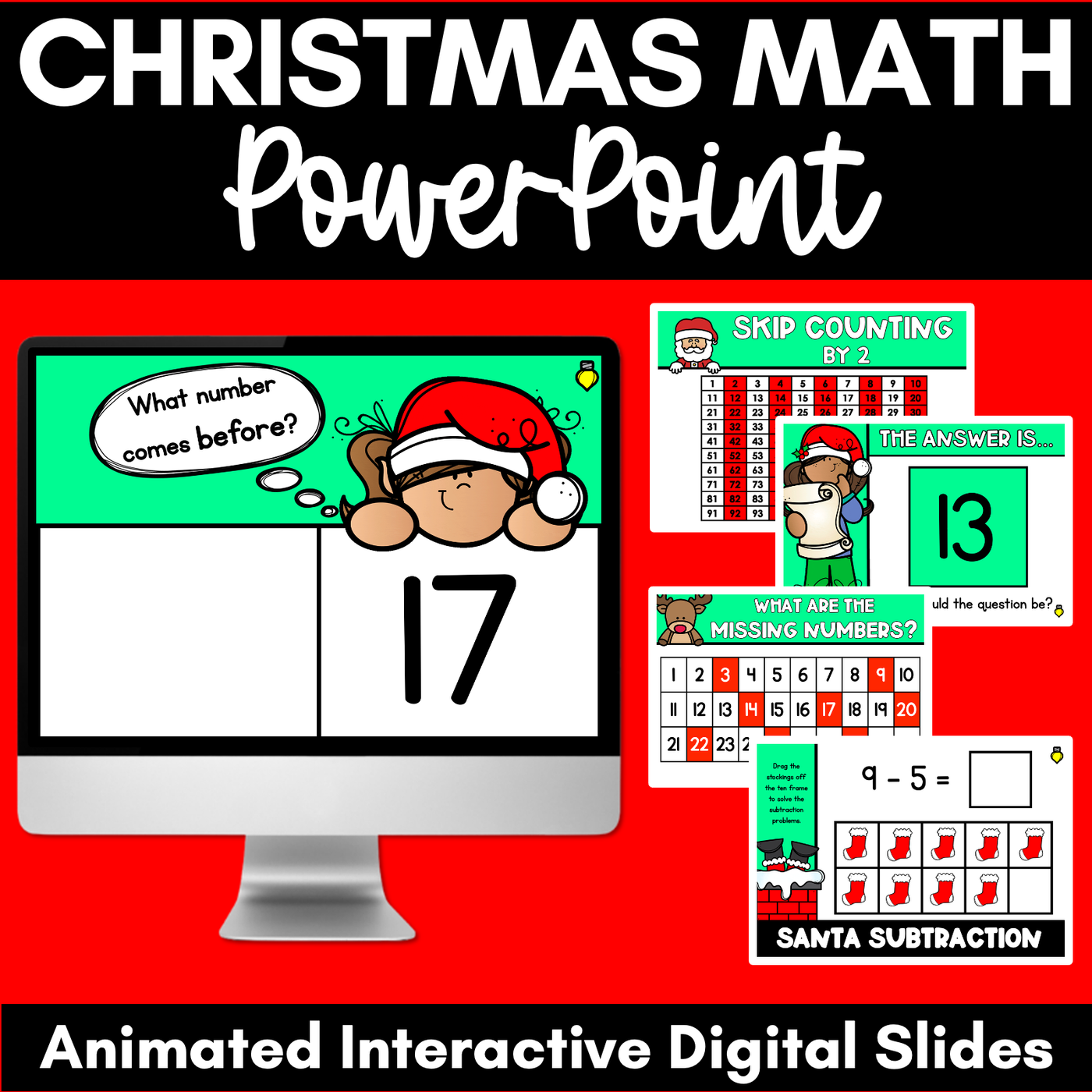 Christmas Activities Kindergarten - Christmas Math PowerPoint