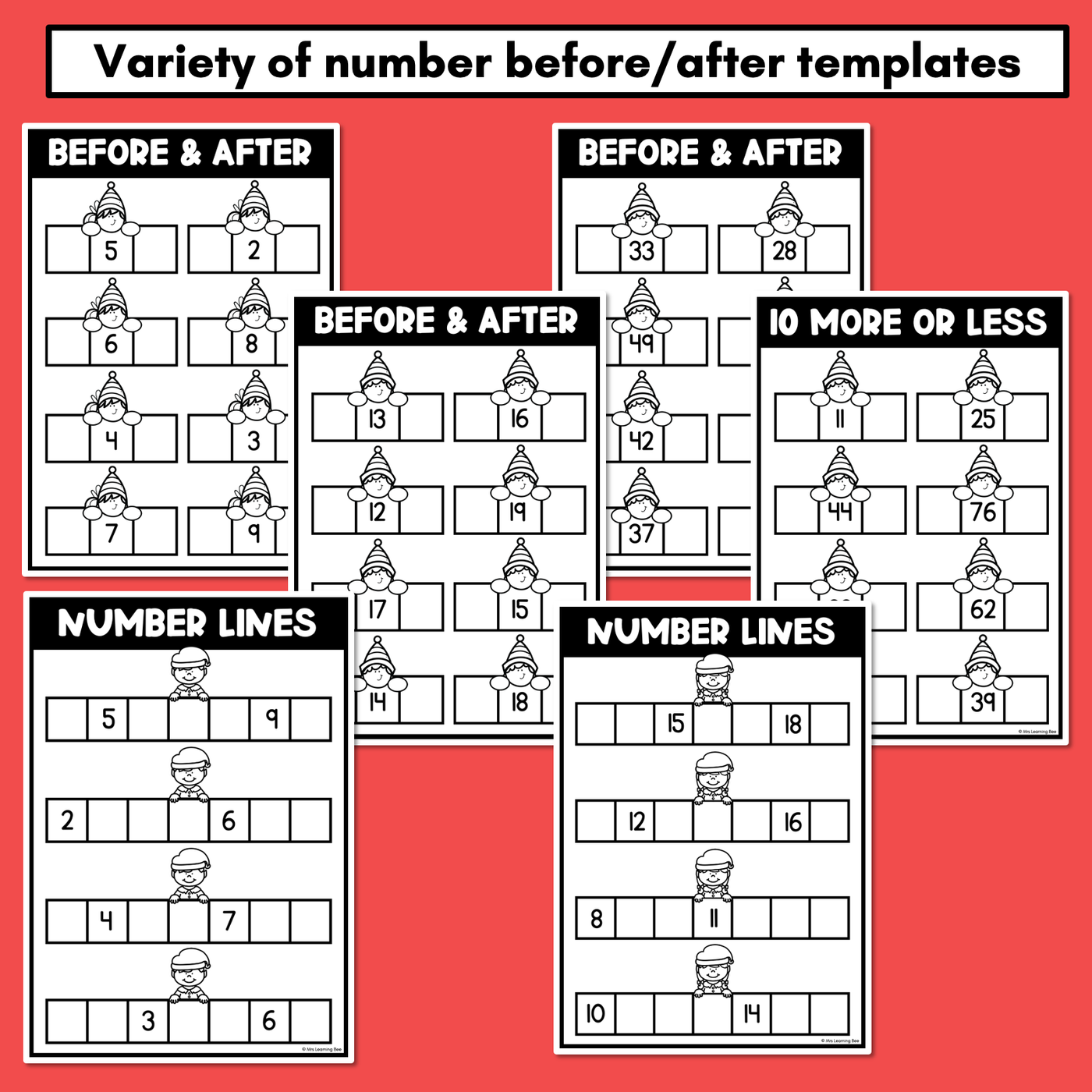 Christmas Math Activities - Numbers Before & After