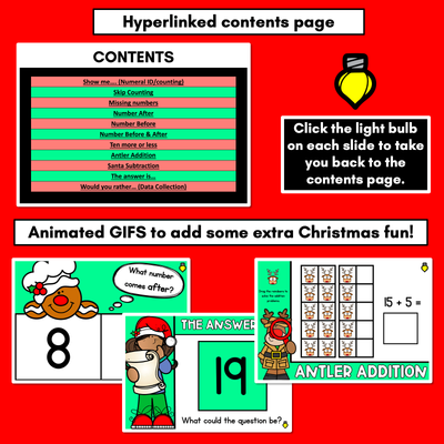 Christmas Activities Kindergarten - Christmas Math PowerPoint