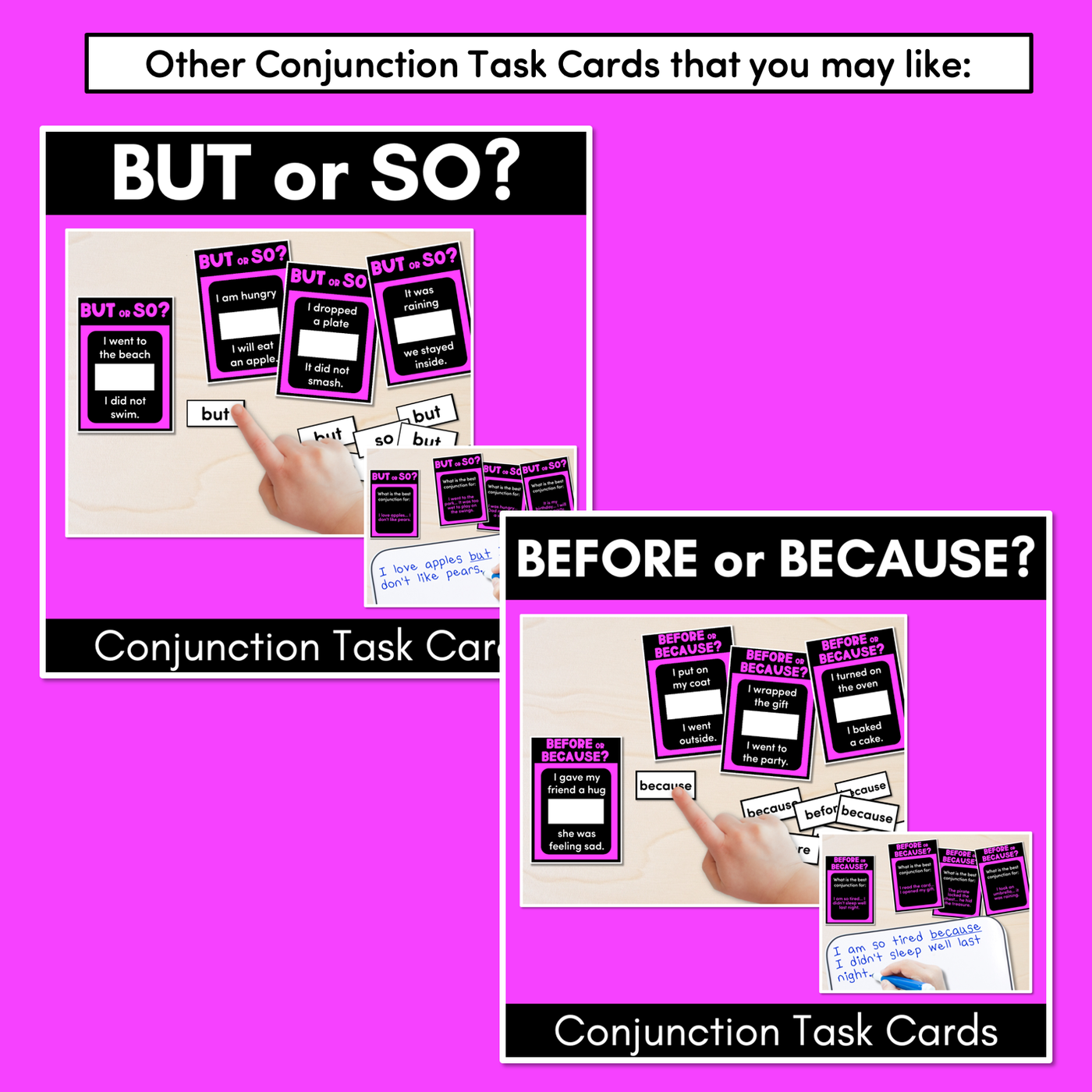 TIE TOGETHER - Conjunction Task Cards - VCOP aligned
