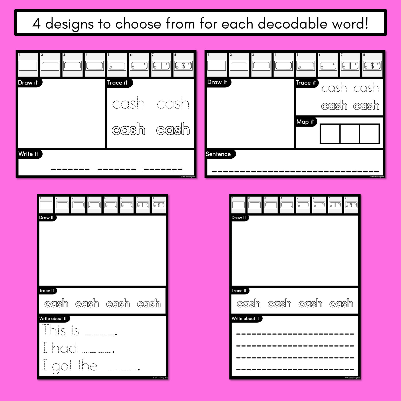 PHONICS DECODABLE DIRECTED DRAWINGS - Consonant Digraphs CH SH TH WH