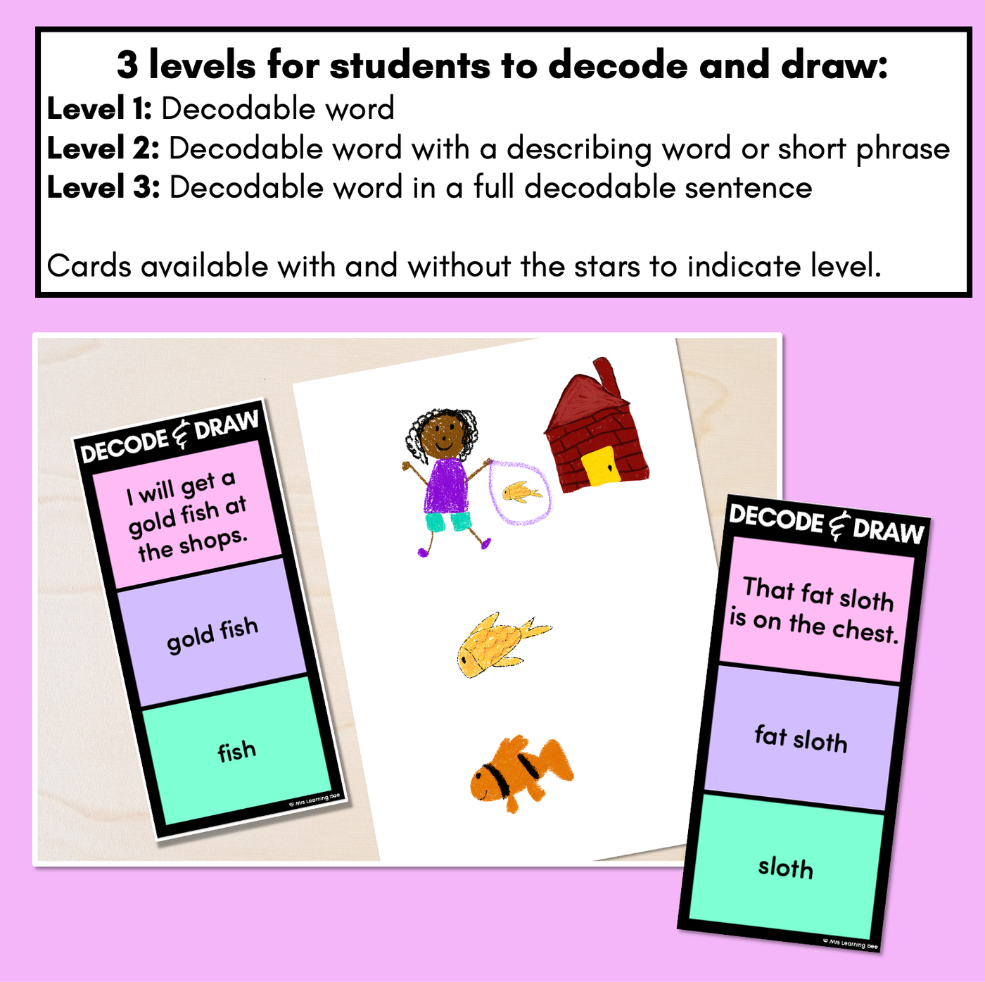 DECODE & DRAW - Consonant Digraphs CH SH TH WH - Decodable Drawing Phonics Task Cards