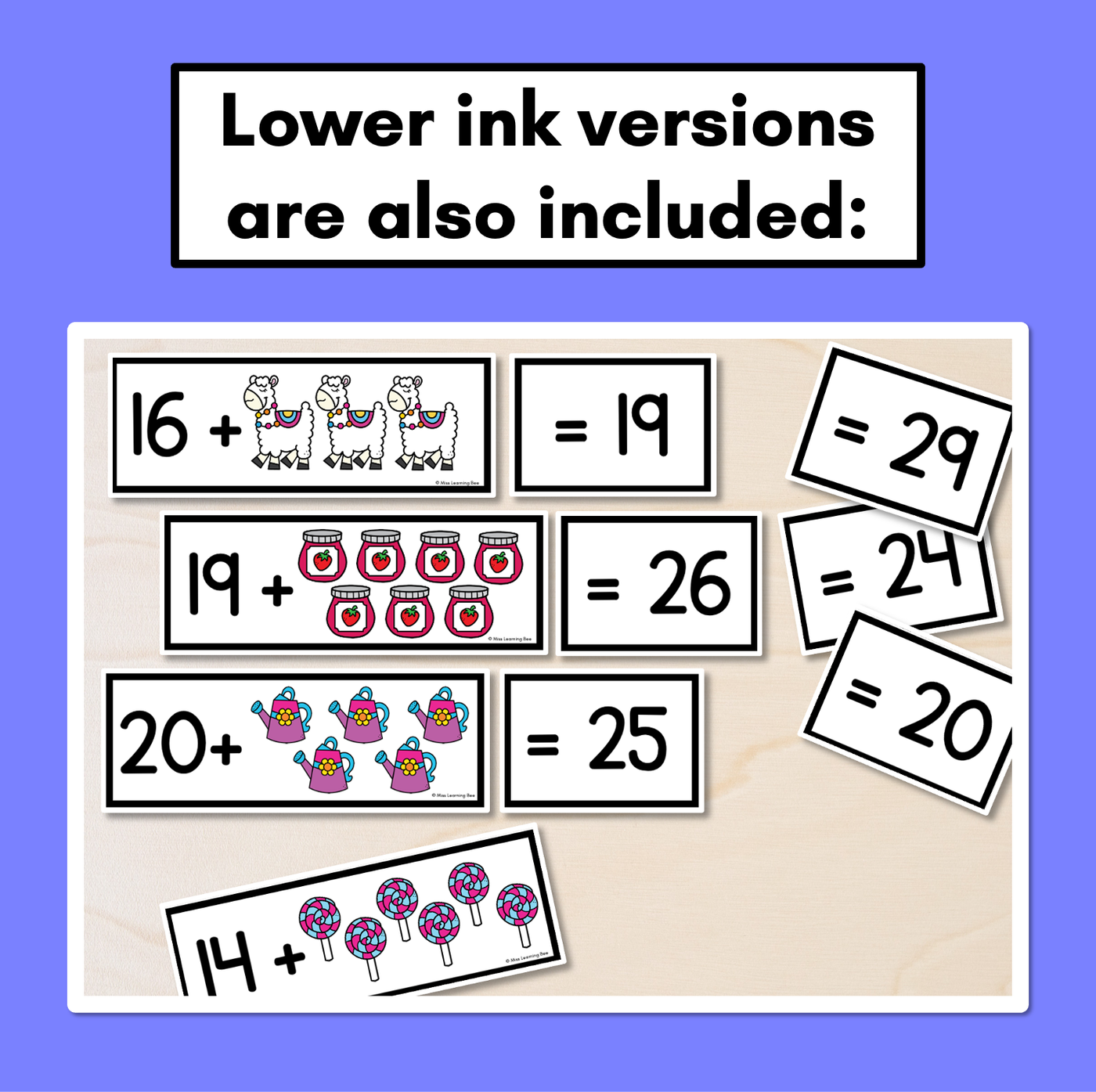 Counting On Addition Task Cards for Kindergarten and Grade 1 - Addition to 30