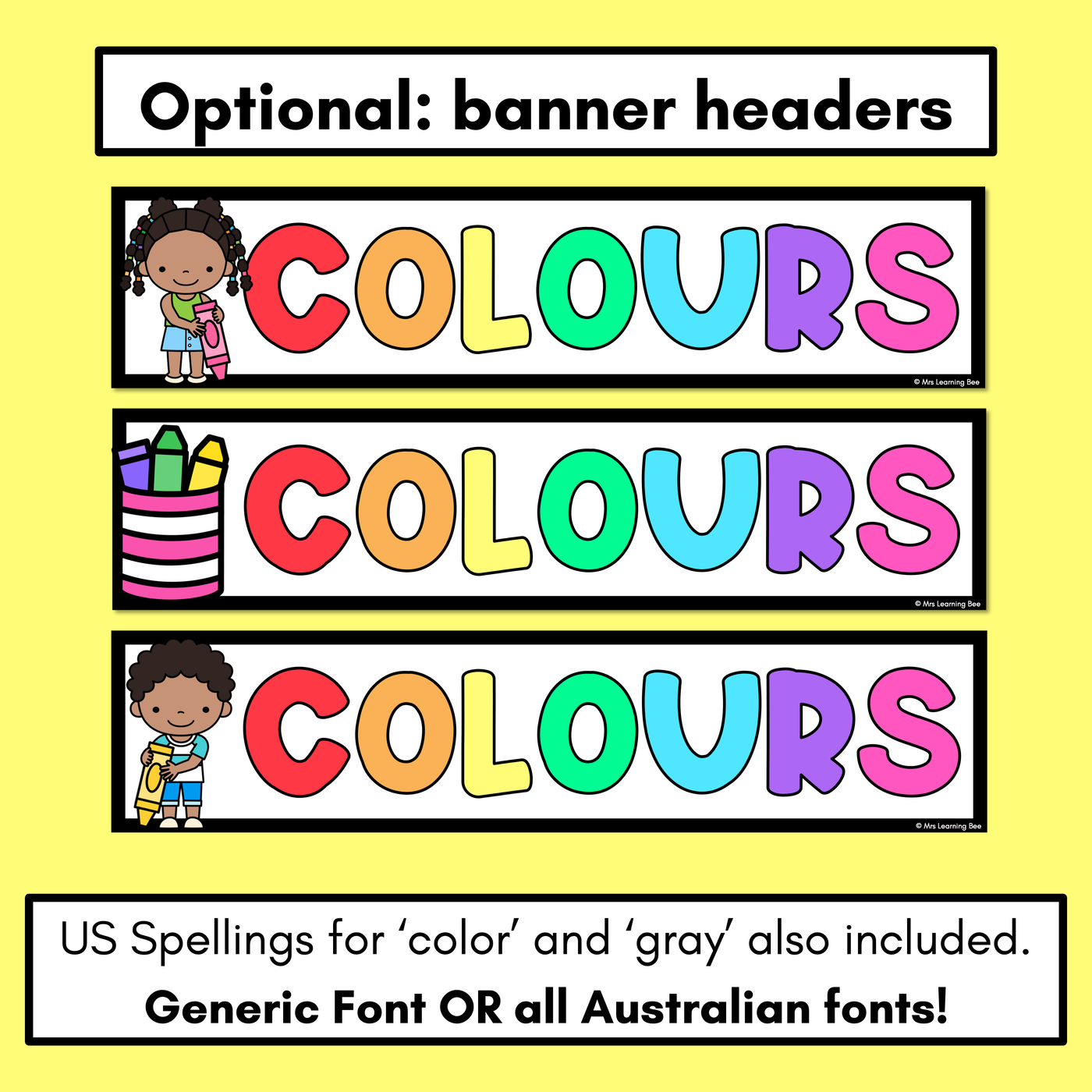 Crayon Colour Posters - Colour Classroom Display - All Australian Fonts