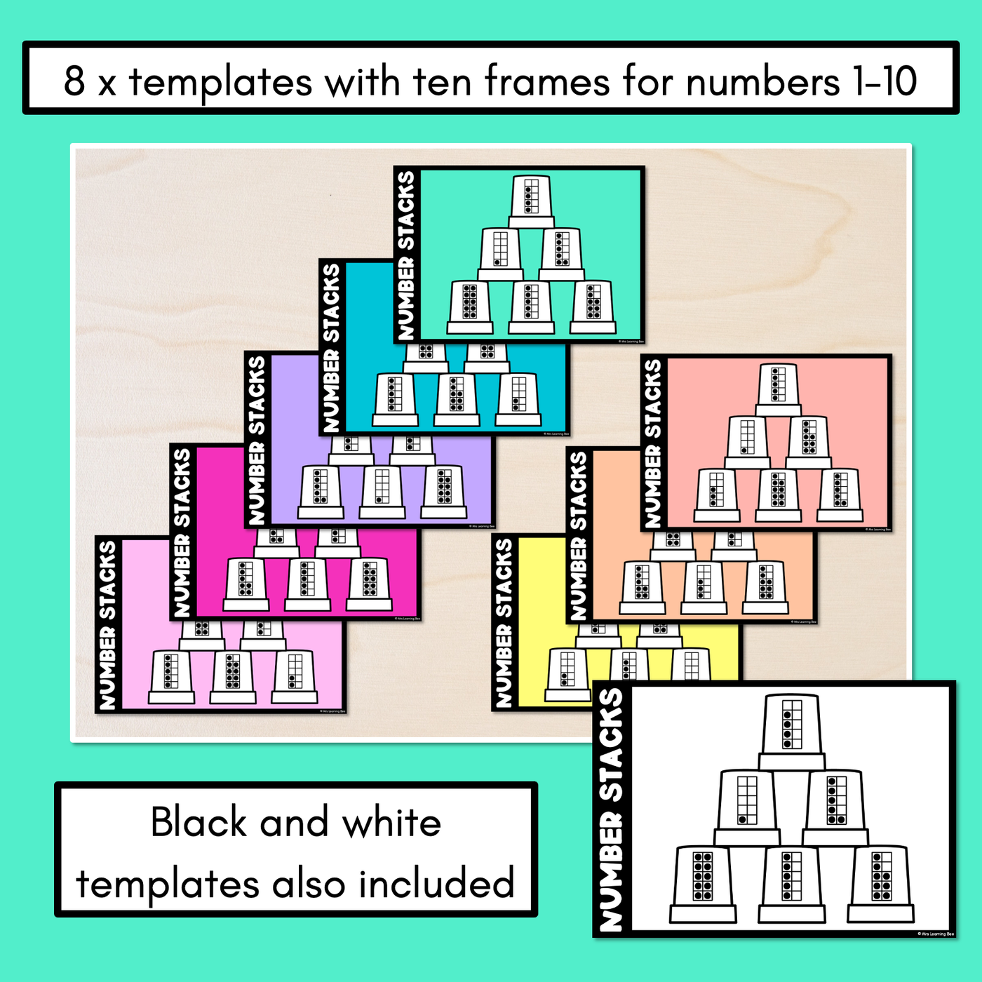 Number Stacks - Cup Stacking Templates - Numbers 1-10 - TEN FRAMES