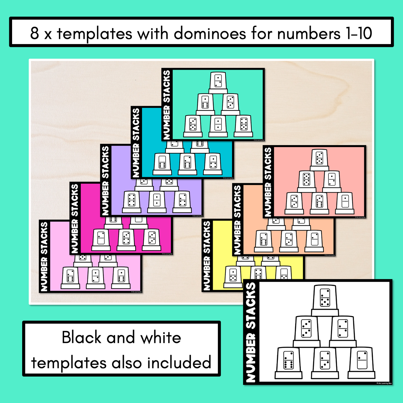 Number Stacks - Cup Stacking Templates - Numbers 1-10 - DOMINOES