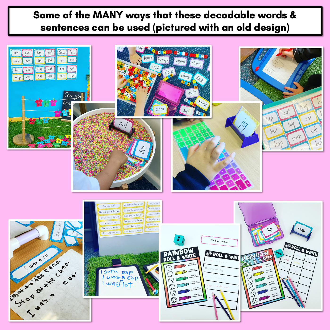 CVC CVCC CCVC Short A Decodable Words and Sentence Cards