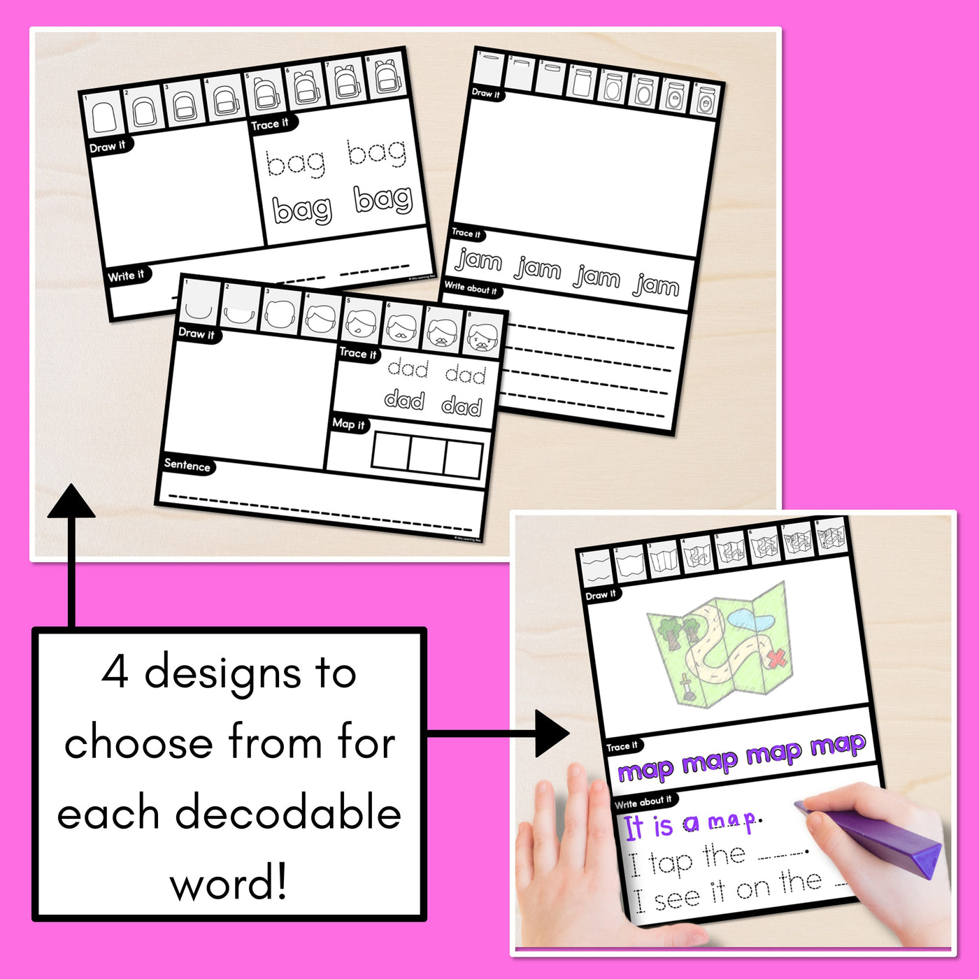 PHONICS DECODABLE DIRECTED DRAWINGS - CVC Words Short A