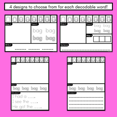 PHONICS DECODABLE DIRECTED DRAWINGS - CVC Words Short A