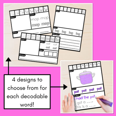 PHONICS DECODABLE DIRECTED DRAWINGS - CVC Words Short O