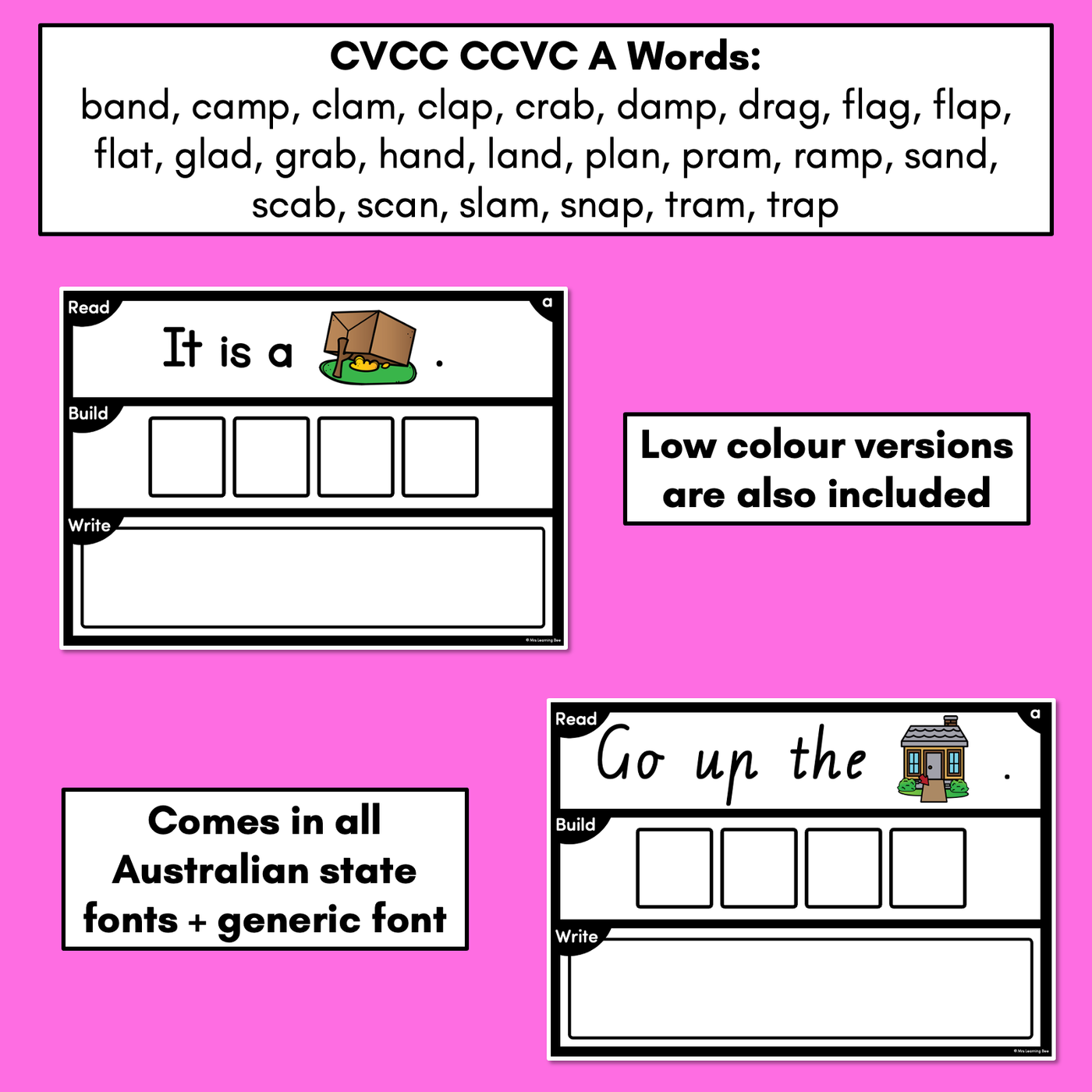 DECODABLE SENTENCE MATS WITH CVCC CCVC Short A WORDS: Read It, Build It, Write It