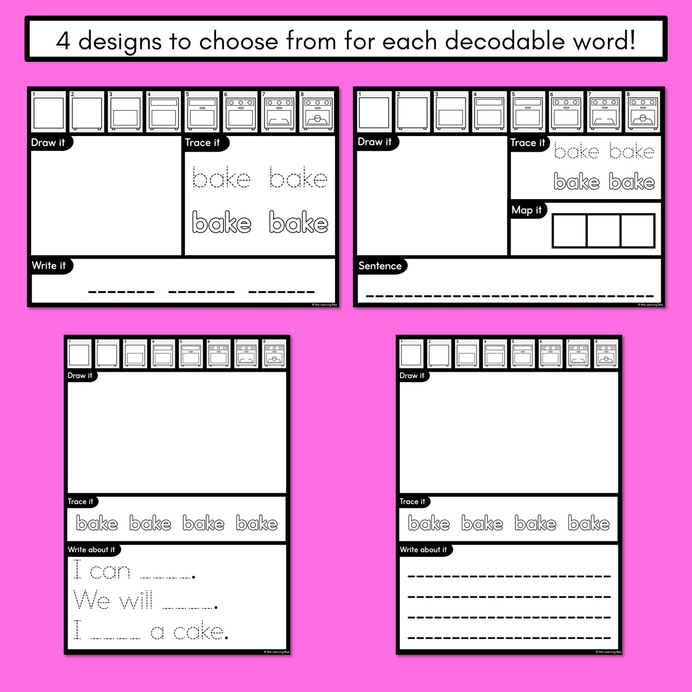 PHONICS DECODABLE DIRECTED DRAWINGS - CVCe Words Long A