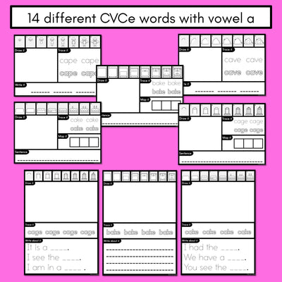 PHONICS DECODABLE DIRECTED DRAWINGS - CVCe Words Long A