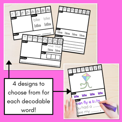 PHONICS DECODABLE DIRECTED DRAWINGS - CVCe Words Long I