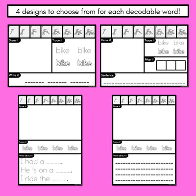 PHONICS DECODABLE DIRECTED DRAWINGS - CVCe Words Long I