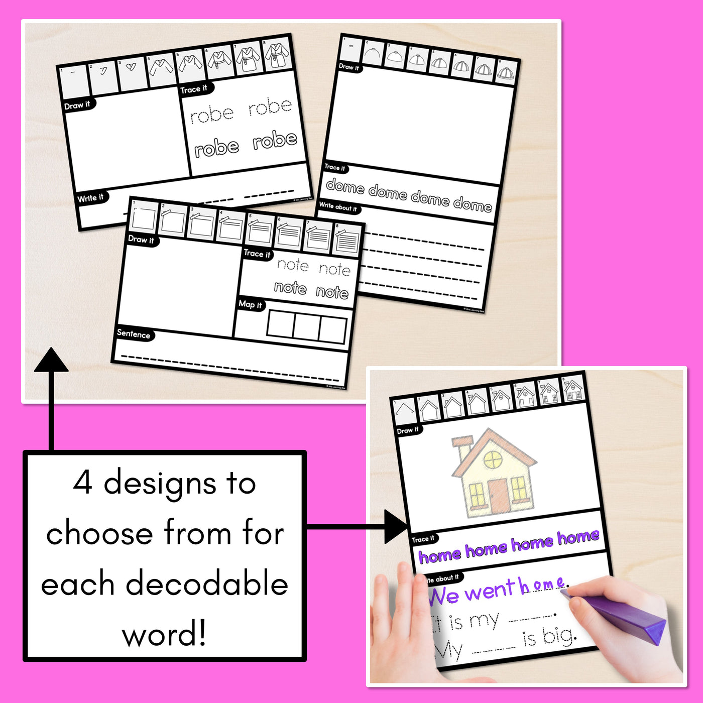 PHONICS DECODABLE DIRECTED DRAWINGS - CVCe Words Long O