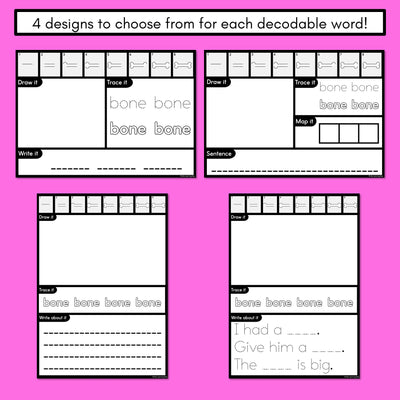 PHONICS DECODABLE DIRECTED DRAWINGS - CVCe Words Long O