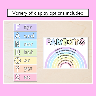 FANBOYS Poster Displays for Coordinating Conjunctions