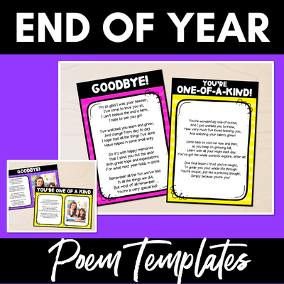 End of Year Farewell Poem Templates