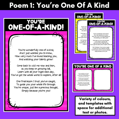 End of Year Farewell Poem Templates