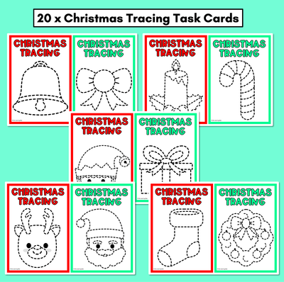 Fine Motor Christmas Activities - Tracing Task Cards