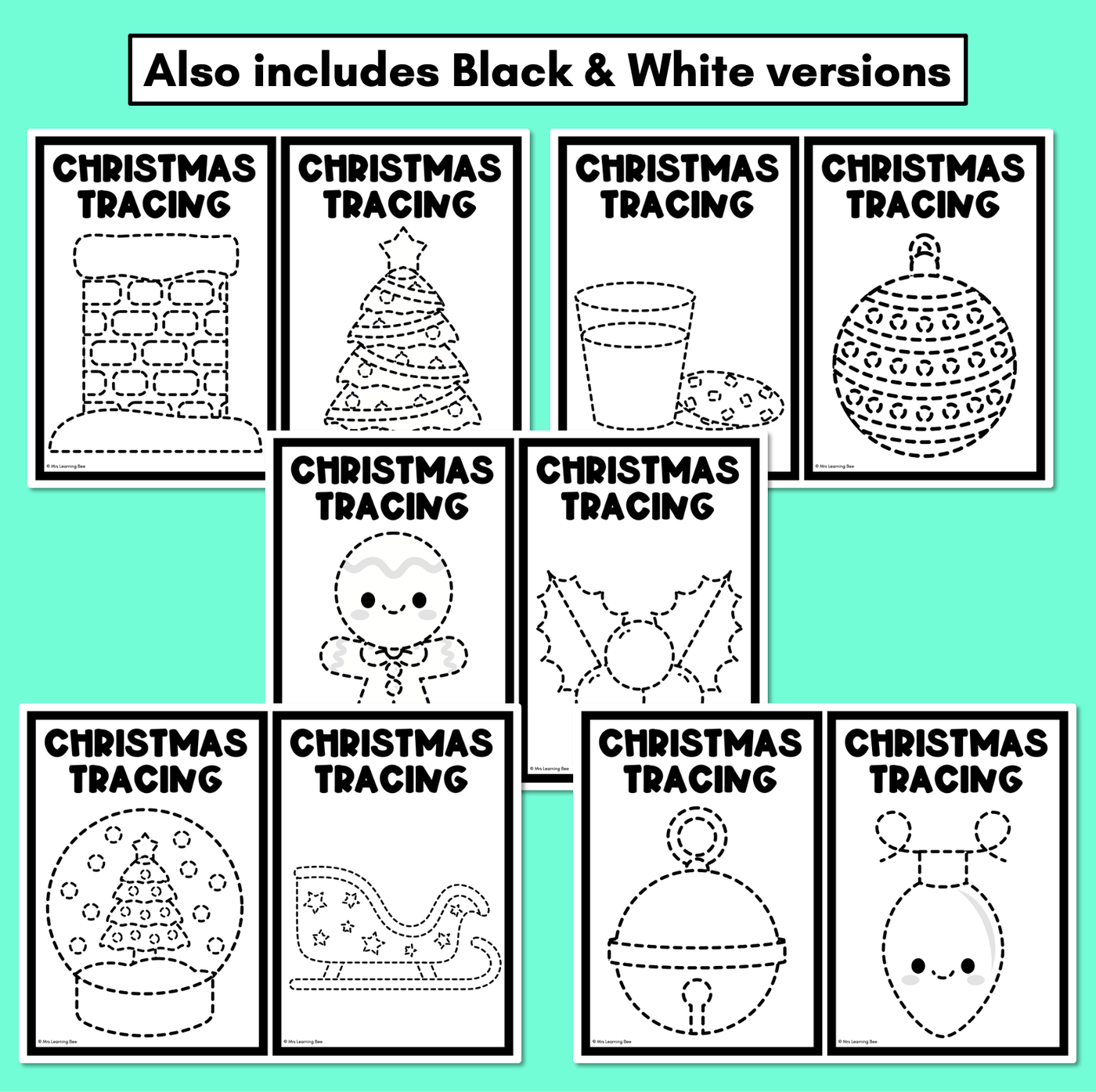 Fine Motor Christmas Activities - Tracing Task Cards