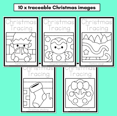 Fine Motor Christmas Activities - Tracing Printables
