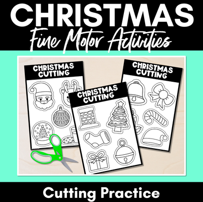 Fine Motor Christmas Activities - Cutting Practice Printables