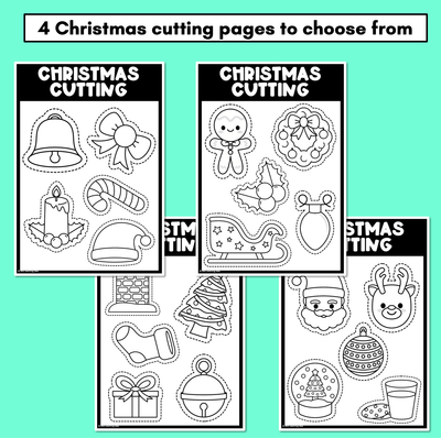 Fine Motor Christmas Activities - Cutting Practice Printables
