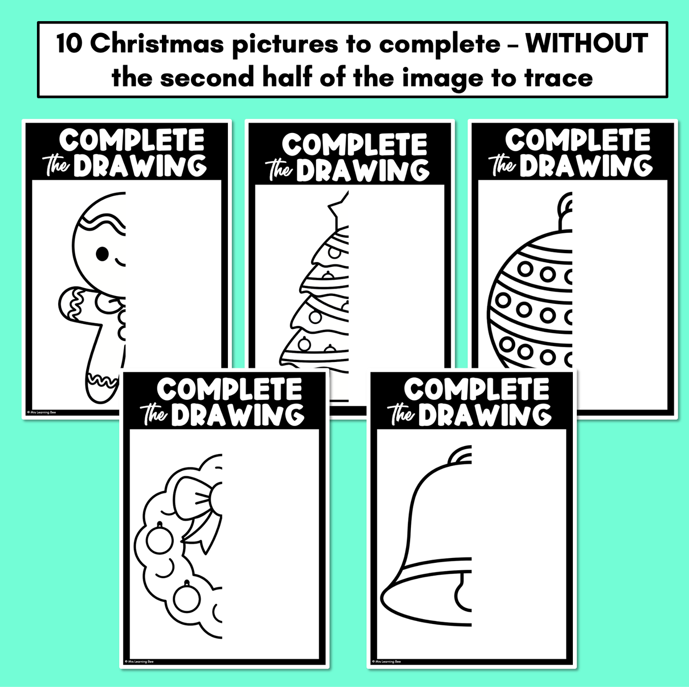 Fine Motor Christmas Activities - Complete the Christmas Drawings