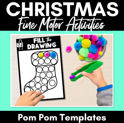 Fine Motor Christmas Activities - Pom Pom Templates