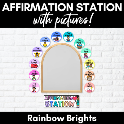 Affirmation Station with Pictures - Free Printable Affirmation Cards - RAINBOW BRIGHTS