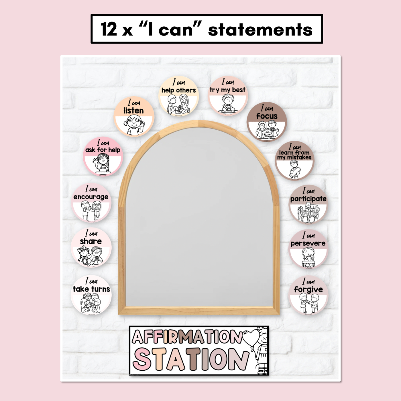 Affirmation Station with Pictures - Free Printable Affirmation Cards - NEUTRALS