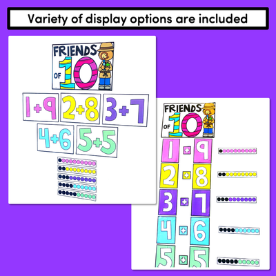 Friends of Ten Neon Display - Friends of 10 Posters - Number bonds to 10