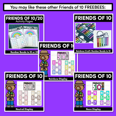 Friends of Ten Neon Display - Friends of 10 Posters - Number bonds to 10