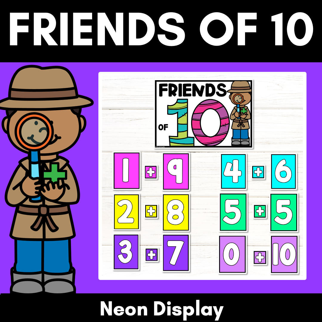 Friends of Ten Neon Display - Friends of 10 Posters - Number bonds to 10