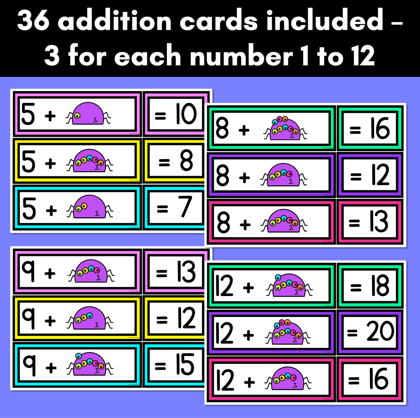HALLOWEEN Counting On Addition Task Cards for Kindergarten and Grade 1 - Addition to 20